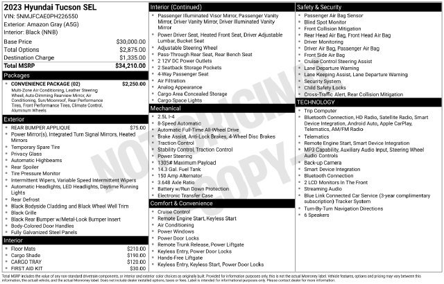 Used 2023 Hyundai Tucson SEL w/ Convenience Package AWD/4WD image 11