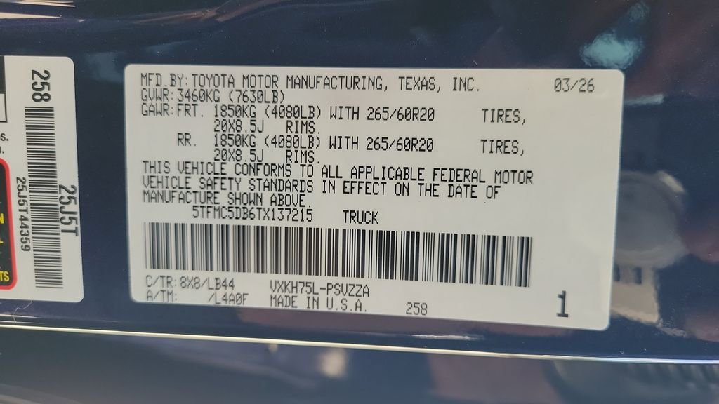 New 2026 Toyota Tundra 1794 Edition AWD/4WD image 26
