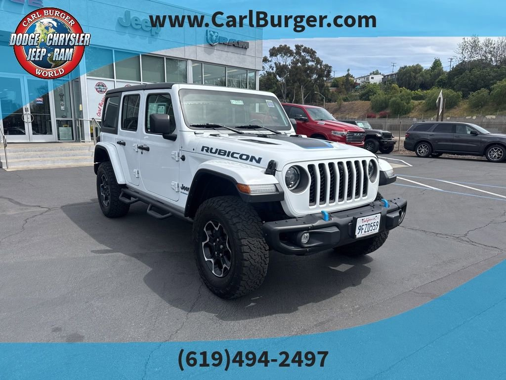 Certified 2023 Jeep Wrangler Unlimited Rubicon 4xe w/ Steel Bumper Group image 1