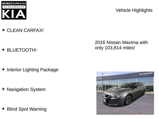 Used 2016 Nissan Maxima SR w/ Interior Lighting Package FWD image 8