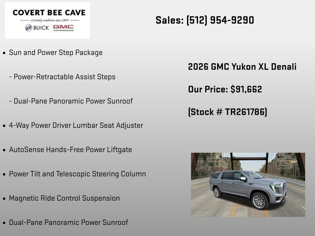 New 2026 GMC Yukon XL Denali w/ Sun & Power Step Package AWD/4WD image 18