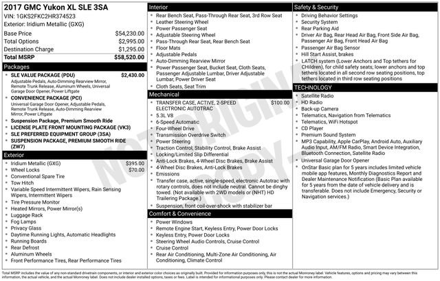 Used 2017 GMC Yukon XL SLE w/ SLE Value Package AWD/4WD image 18