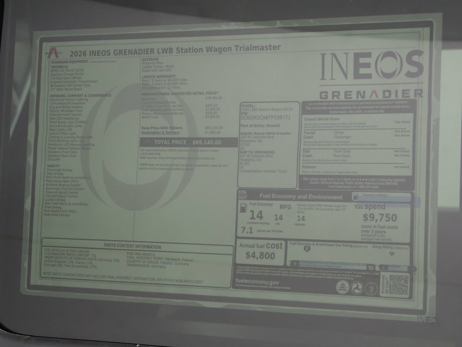 New 2026 INEOS Grenadier Station Wagon AWD/4WD image 23