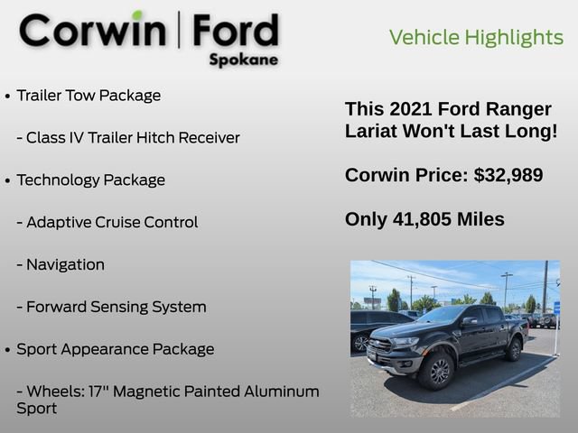 Used 2021 Ford Ranger Lariat w/ Equipment Group 501A High AWD/4WD image 6