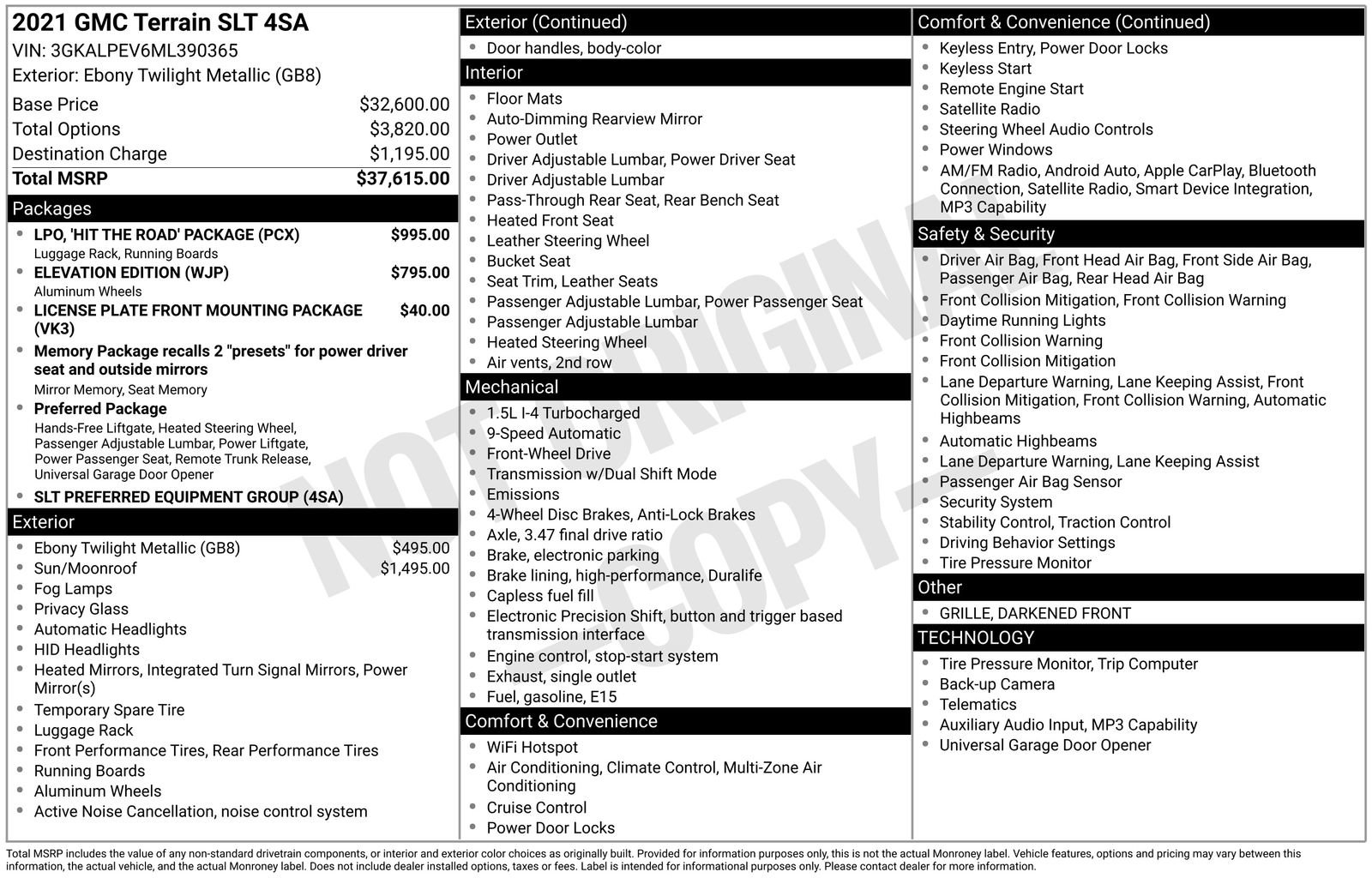 Used 2021 GMC Terrain SLT w/ LPO, 'HIT The Road' Package FWD image 42