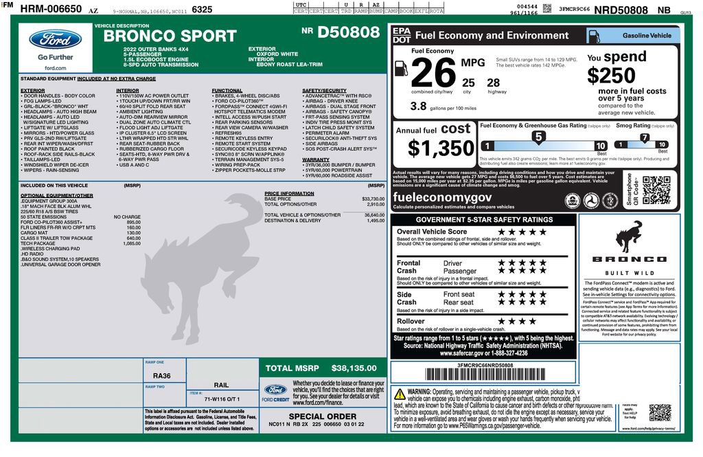 Used 2022 Ford Bronco Sport Outer Banks w/ Tech Package image 4