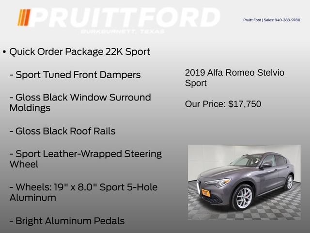 Used 2019 Alfa Romeo Stelvio Sport w/ Quick Order Package 22K Sport RWD image 7