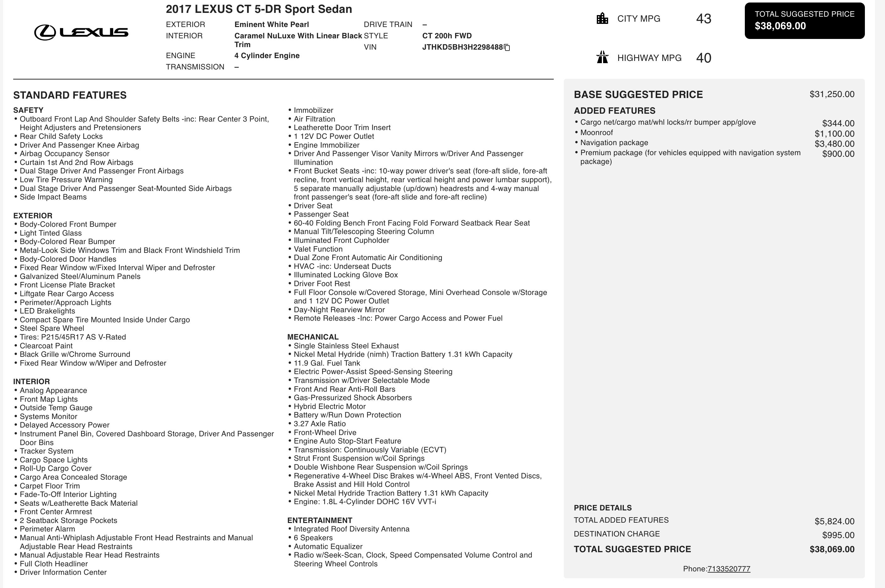 Used 2017 Lexus CT 200h CT 200h F Sport image 3