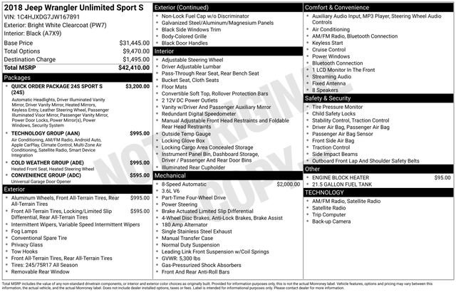 Used 2018 Jeep Wrangler Unlimited Sport S image 30