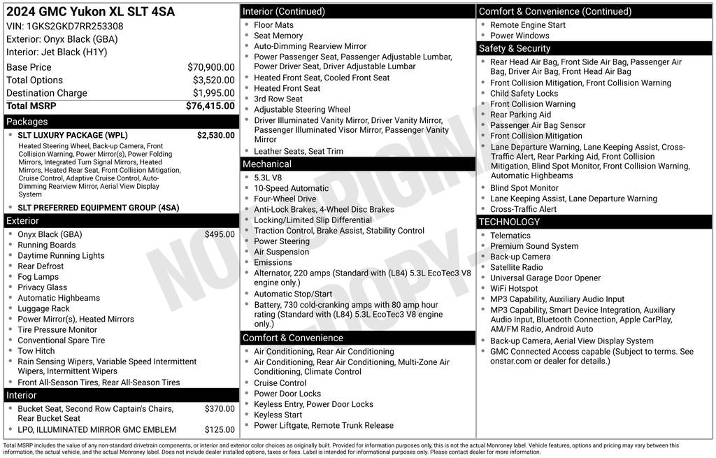 Used 2024 GMC Yukon XL SLT w/ SLT Luxury Package AWD/4WD image 6