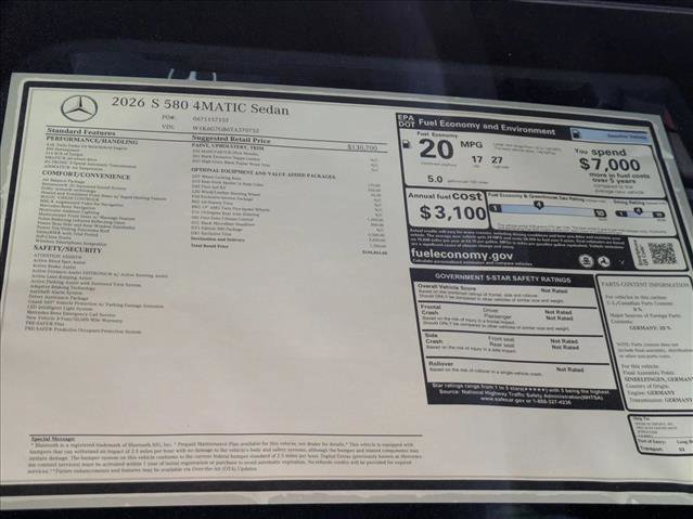New 2026 Mercedes-Benz S 580 4MATIC Sedan image 19