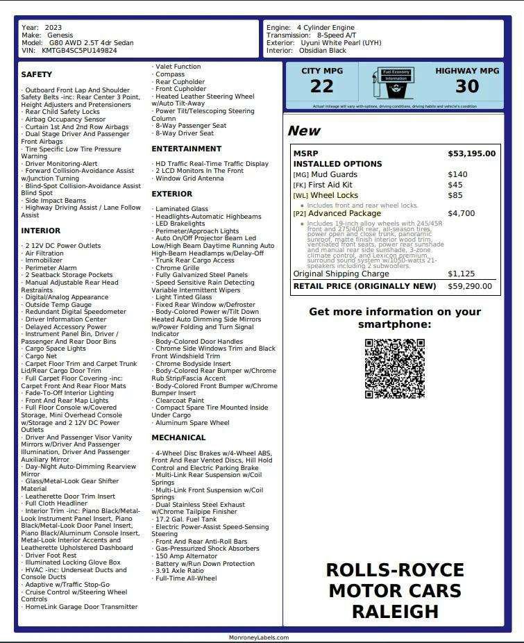 Used 2023 Genesis G80 2.5T w/ Advanced Package image 24