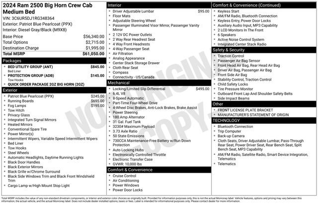 Used 2024 RAM 2500 Big Horn w/ Bed Utility Group image 7