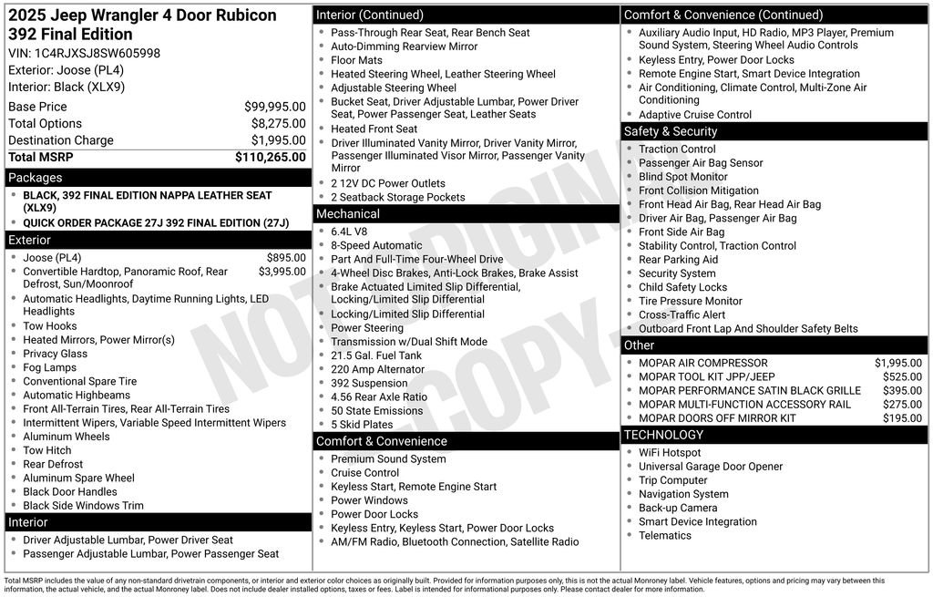 New 2025 Jeep Wrangler Unlimited Rubicon 392 image 27