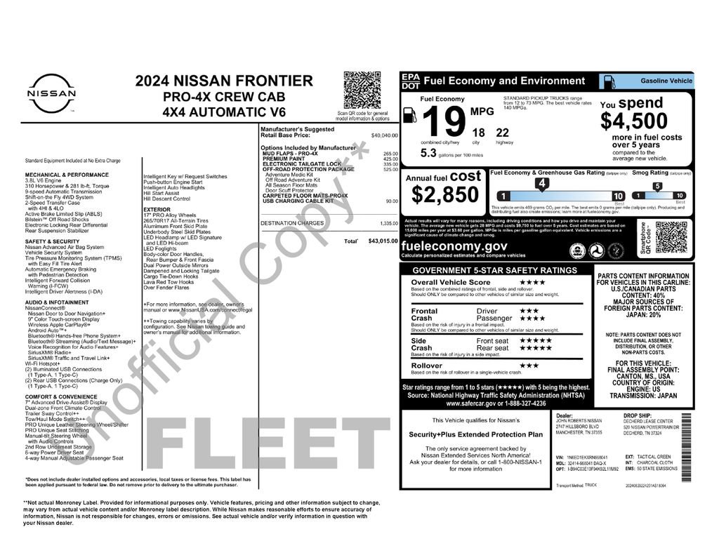 Used 2024 Nissan Frontier PRO-4X w/ Off-Road Protection Package image 2