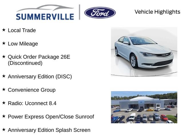 Used 2016 Chrysler 200 Limited w/ Anniversary Edition FWD image 2