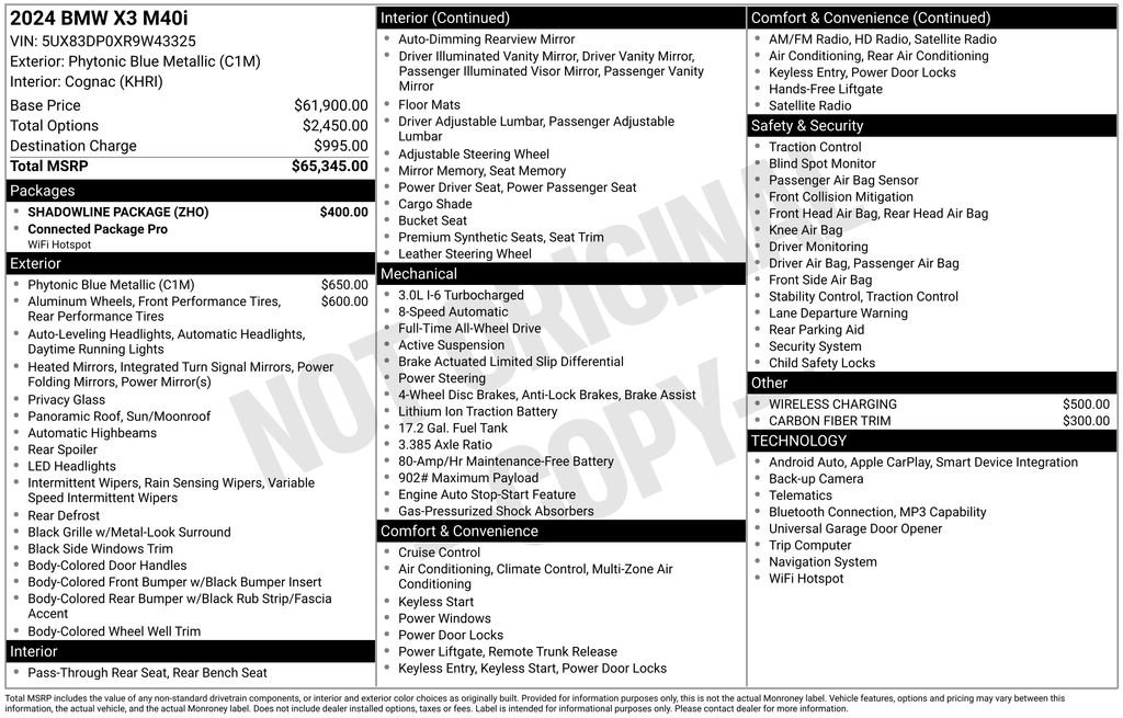 Used 2024 BMW X3 M40i w/ Shadowloine Package image 41
