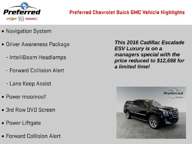 Used 2016 Cadillac Escalade ESV Luxury AWD/4WD image 2