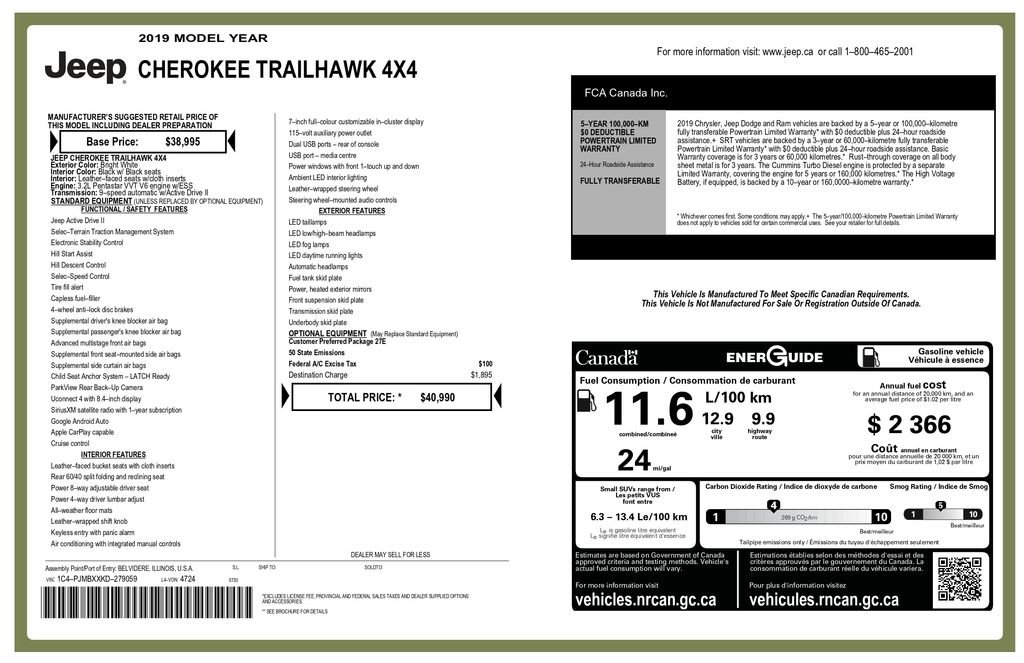 Used 2019 Jeep Cherokee Trailhawk video 3