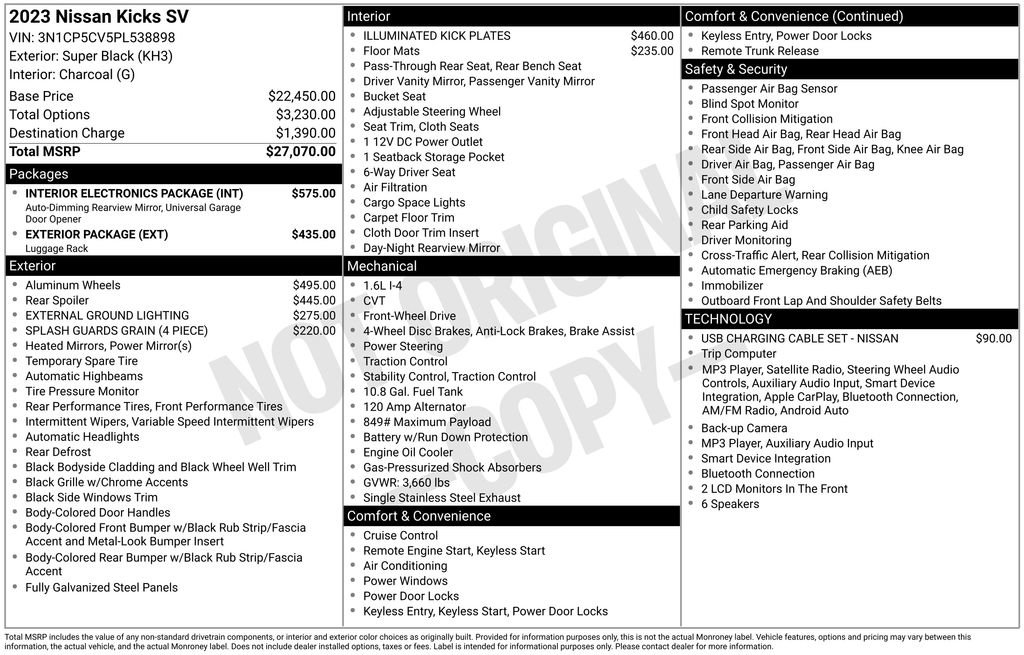 Used 2023 Nissan Kicks SV w/ Interior Electronics Package FWD image 4