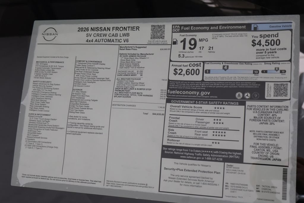 Used 2026 Nissan Frontier SV AWD/4WD image 30