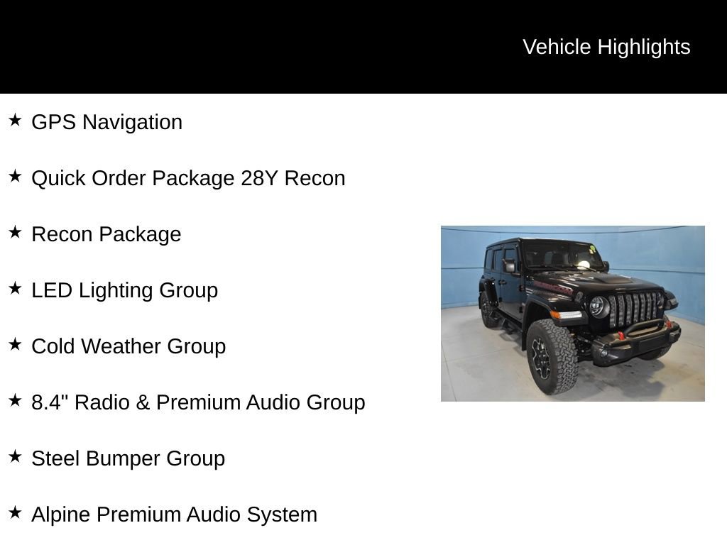Used 2020 Jeep Wrangler Unlimited Rubicon w/ Quick Order Package 28Y Recon image 30