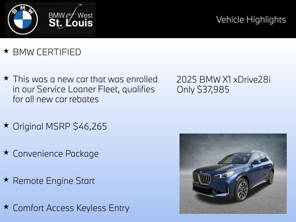 Certified 2025 BMW X1 xDrive28i w/ Convenience Package image 8