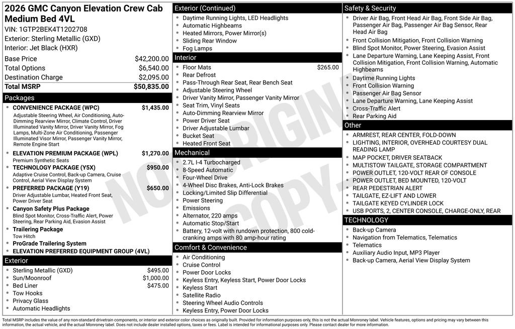 New 2026 GMC Canyon Elevation w/ Convenience Package image 43