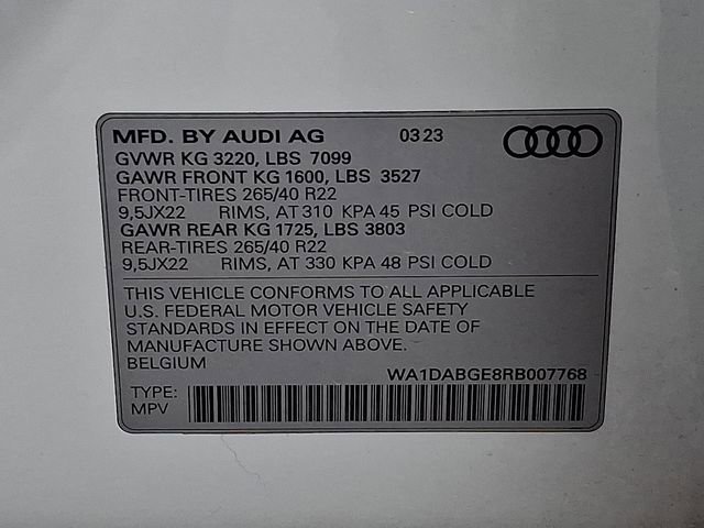 Used 2024 Audi Q8 e-tron Prestige w/ Prestige Package image 32