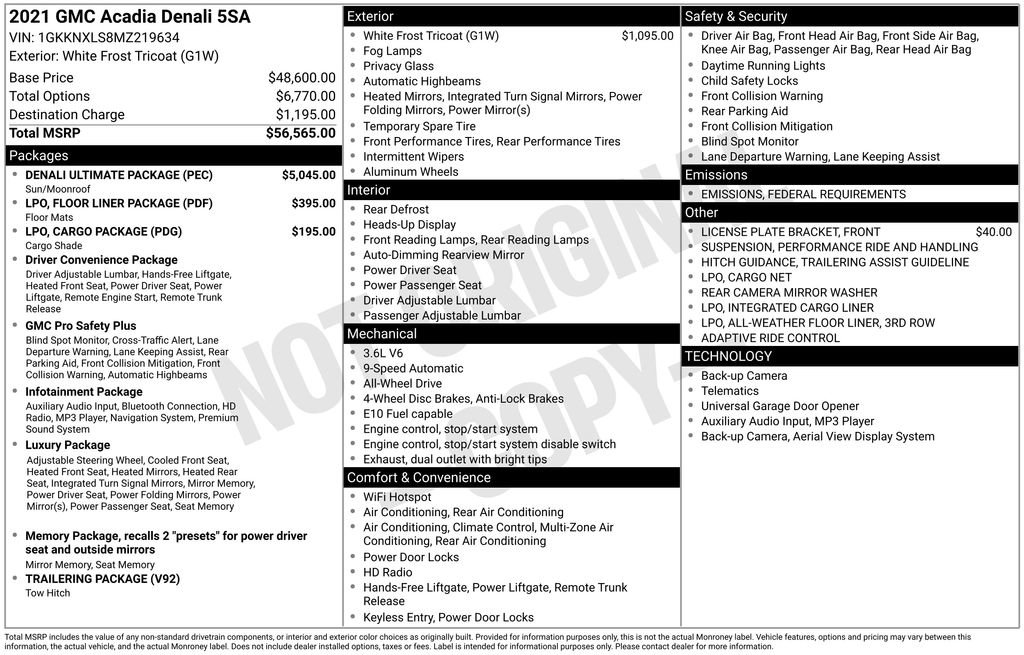 Used 2021 GMC Acadia Denali w/ Denali Ultimate Package image 2