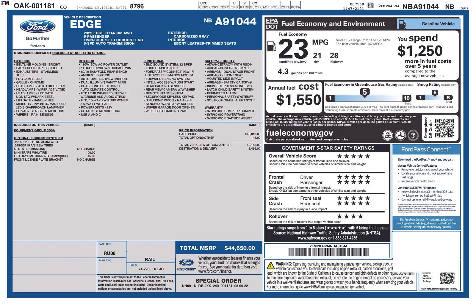 Used 2022 Ford Edge Titanium AWD/4WD image 12