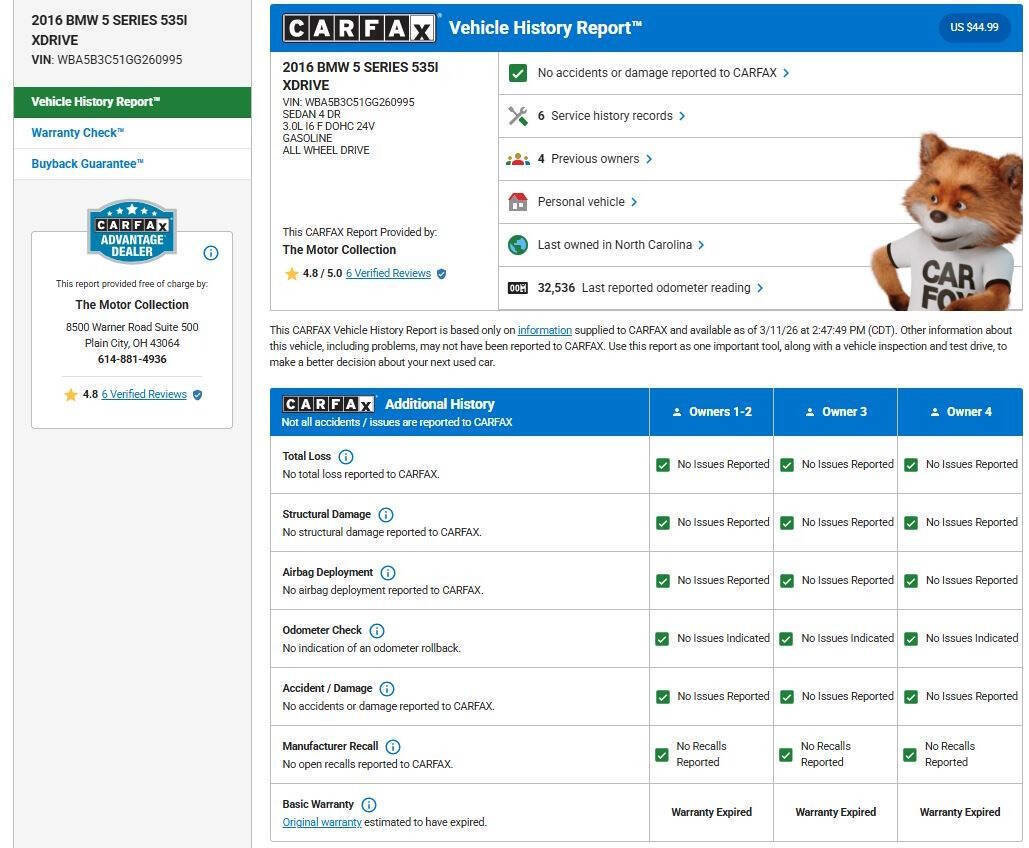 Used 2016 BMW 535i xDrive Sedan image 13