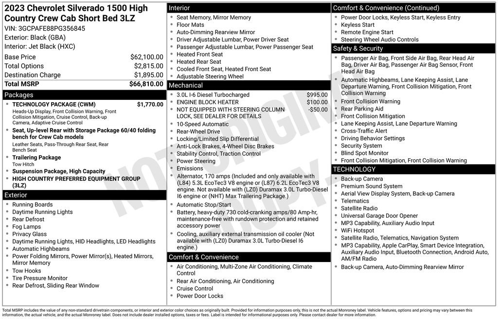 Used 2023 Chevrolet Silverado 1500 High Country w/ Technology Package RWD image 6