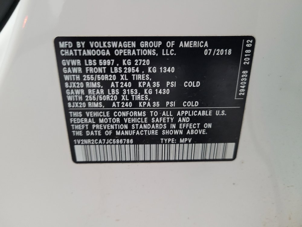 Used 2018 Volkswagen Atlas SEL Premium AWD/4WD image 33