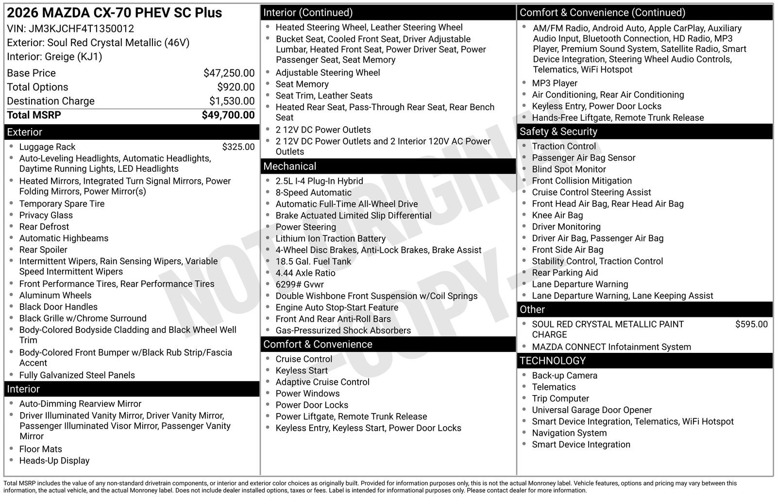 New 2026 MAZDA CX-70 SC AWD/4WD image 22