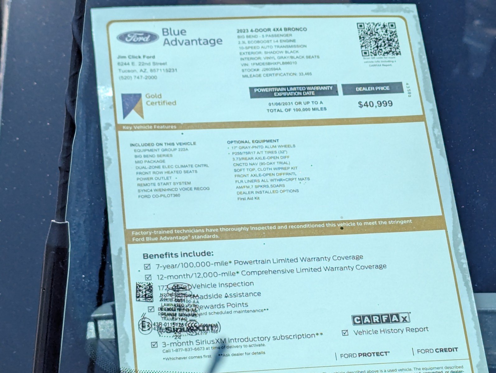 Certified 2023 Ford Bronco Big Bend AWD/4WD image 14