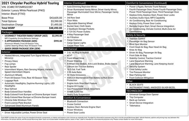 Used 2021 Chrysler Pacifica Touring w/ Uconnect Theater Family Group image 15