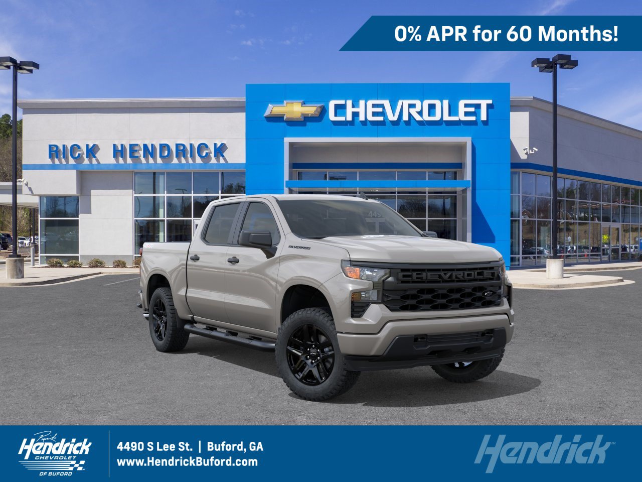 New 2026 Chevrolet Silverado 1500 Custom w/ Turbomax Blackout Package AWD/4WD image 1