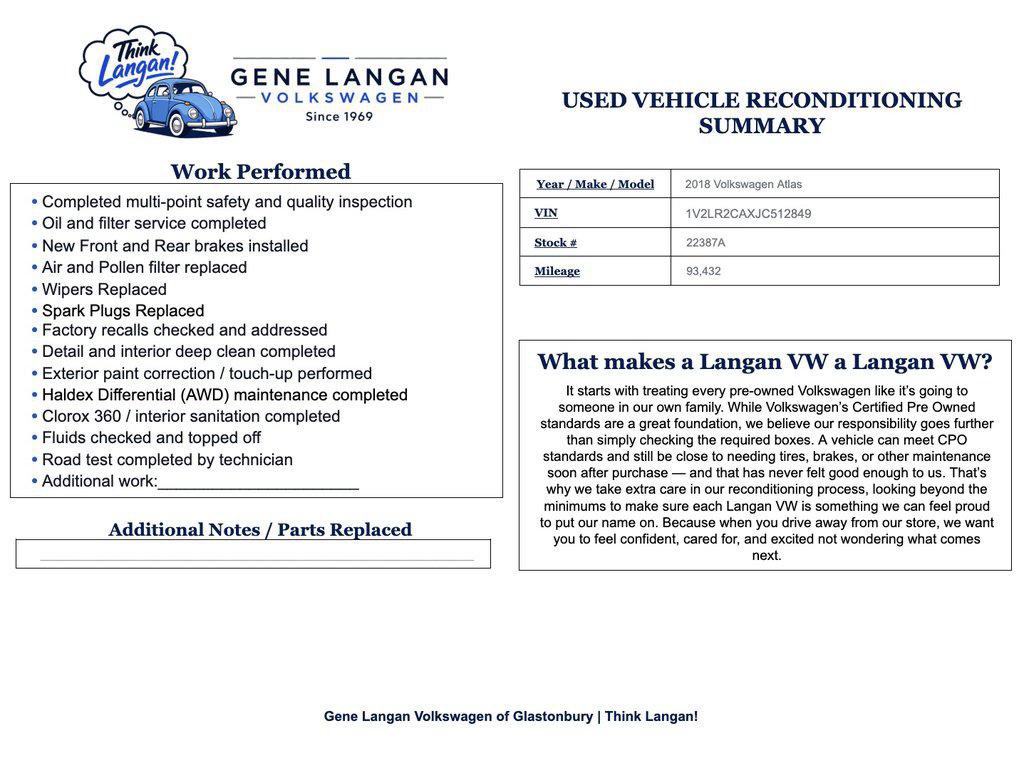 Used 2018 Volkswagen Atlas SE AWD/4WD image 9