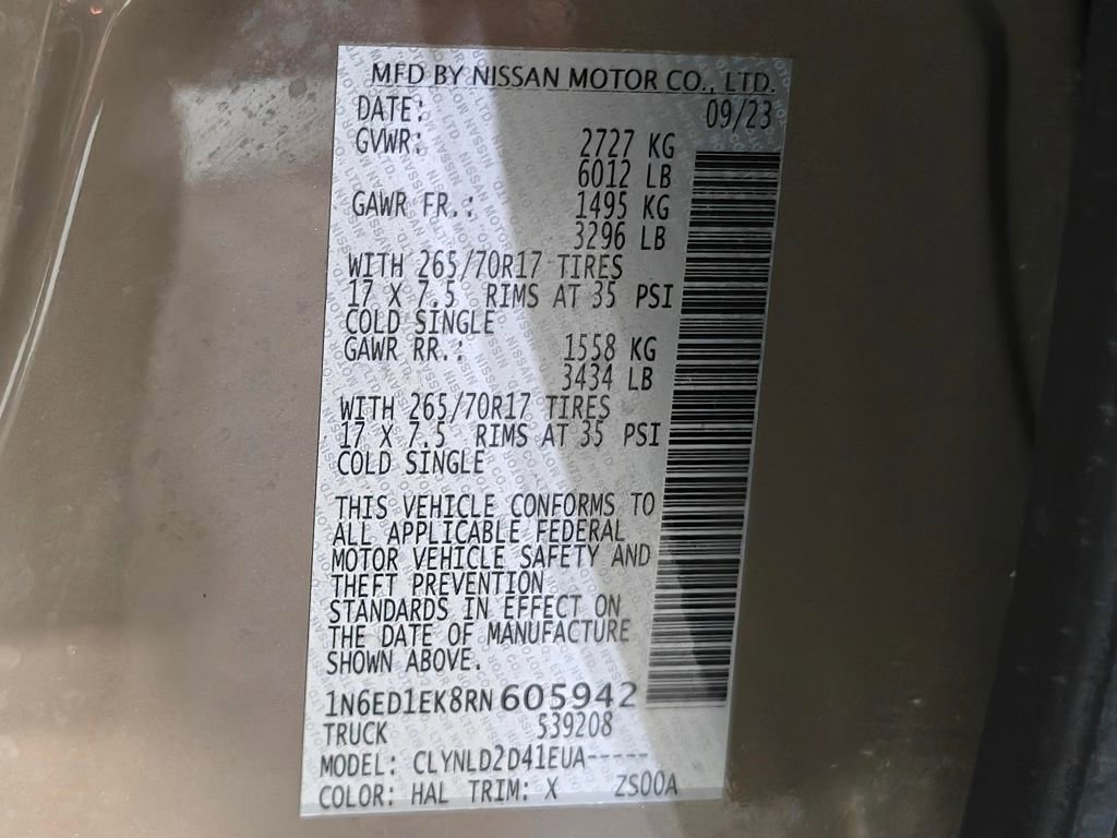 Used 2024 Nissan Frontier PRO-4X w/ Off-Road Protection Package image 60