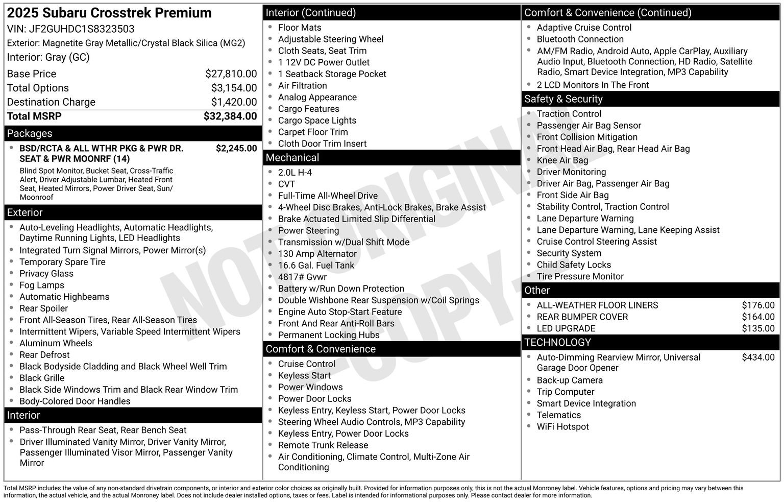 Certified 2025 Subaru Crosstrek 2.0i Premium AWD/4WD image 35