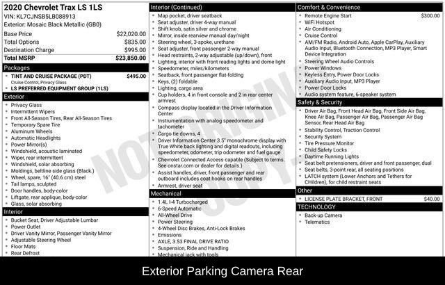 Used 2020 Chevrolet Trax LS w/ Tint and Cruise Package image 9