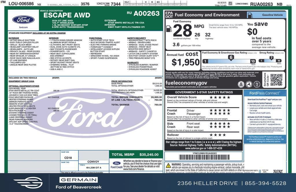 Used 2024 Ford Escape ST-Line w/ Tech Pack #1 AWD/4WD image 27