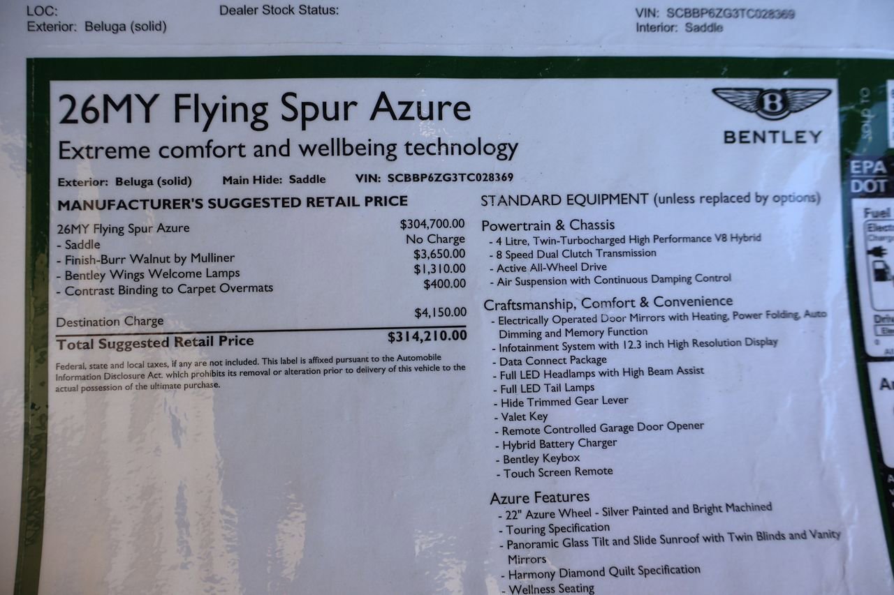 New 2026 Bentley Flying Spur Plug-In Hybrid AWD/4WD image 20