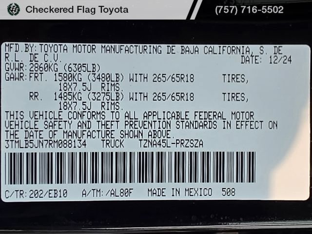Used 2024 Toyota Tacoma Limited w/ Limited Package (LT) AWD/4WD image 52