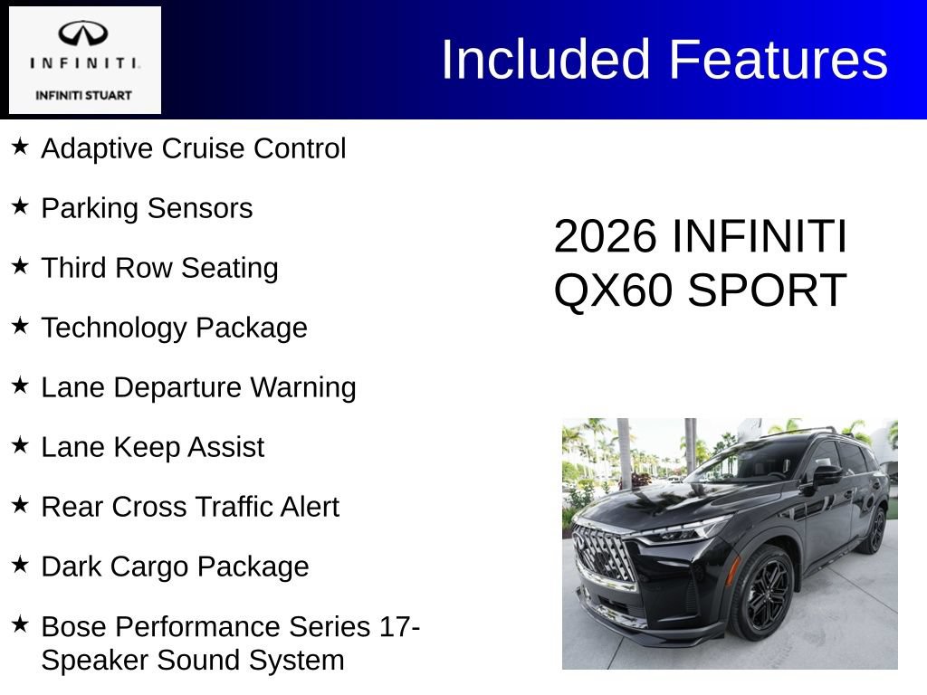 Certified 2026 INFINITI QX60 Sport w/ Dark Cargo Package AWD/4WD image 4