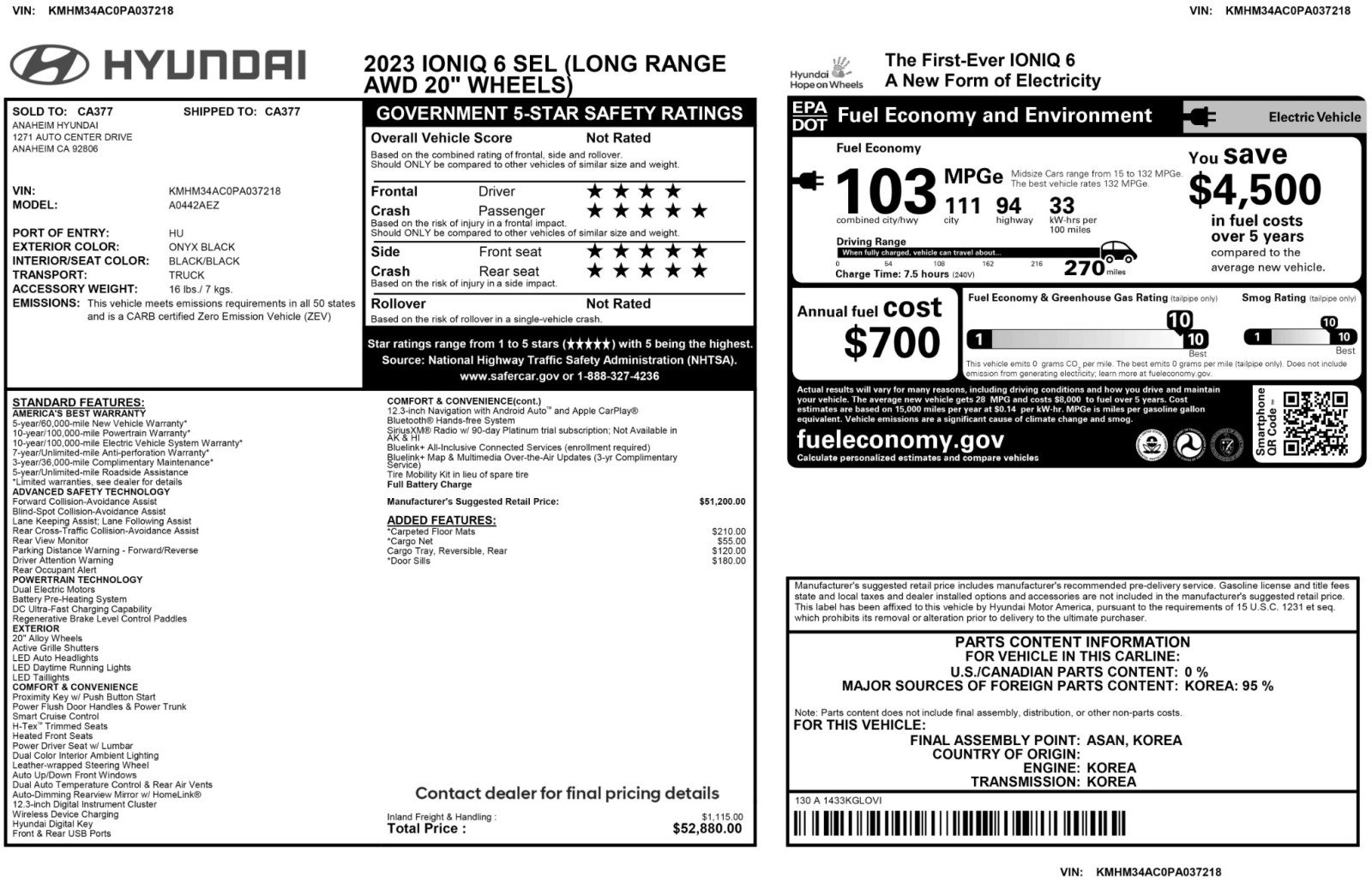 Used 2023 Hyundai Ioniq 6 SEL image 53