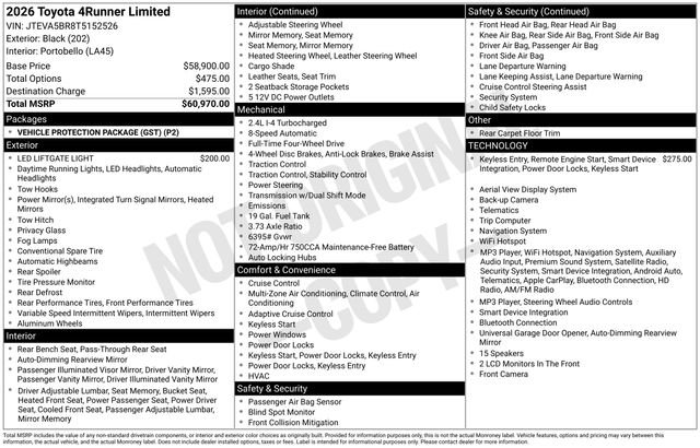 New 2026 Toyota 4Runner Limited AWD/4WD image 15