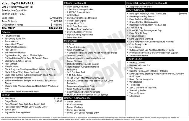 Certified 2025 Toyota RAV4 LE FWD image 33