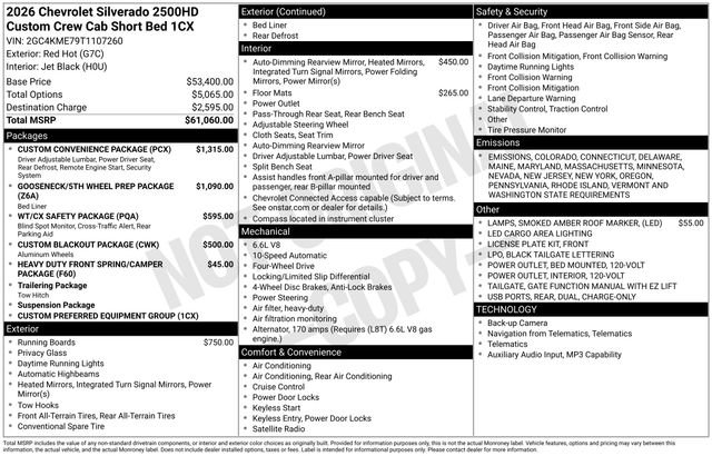 New 2026 Chevrolet Silverado 2500 Custom w/ Custom Convenience Package image 22